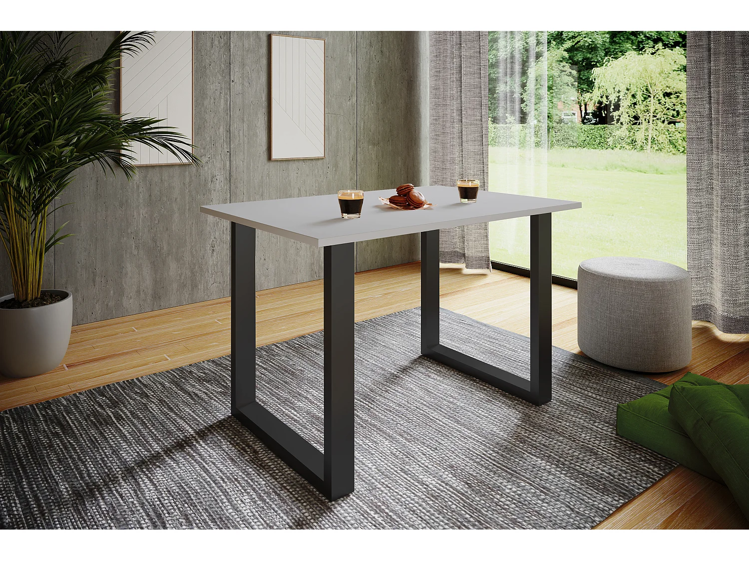 Tavolo da pranzo in legno Premium Xona U nero