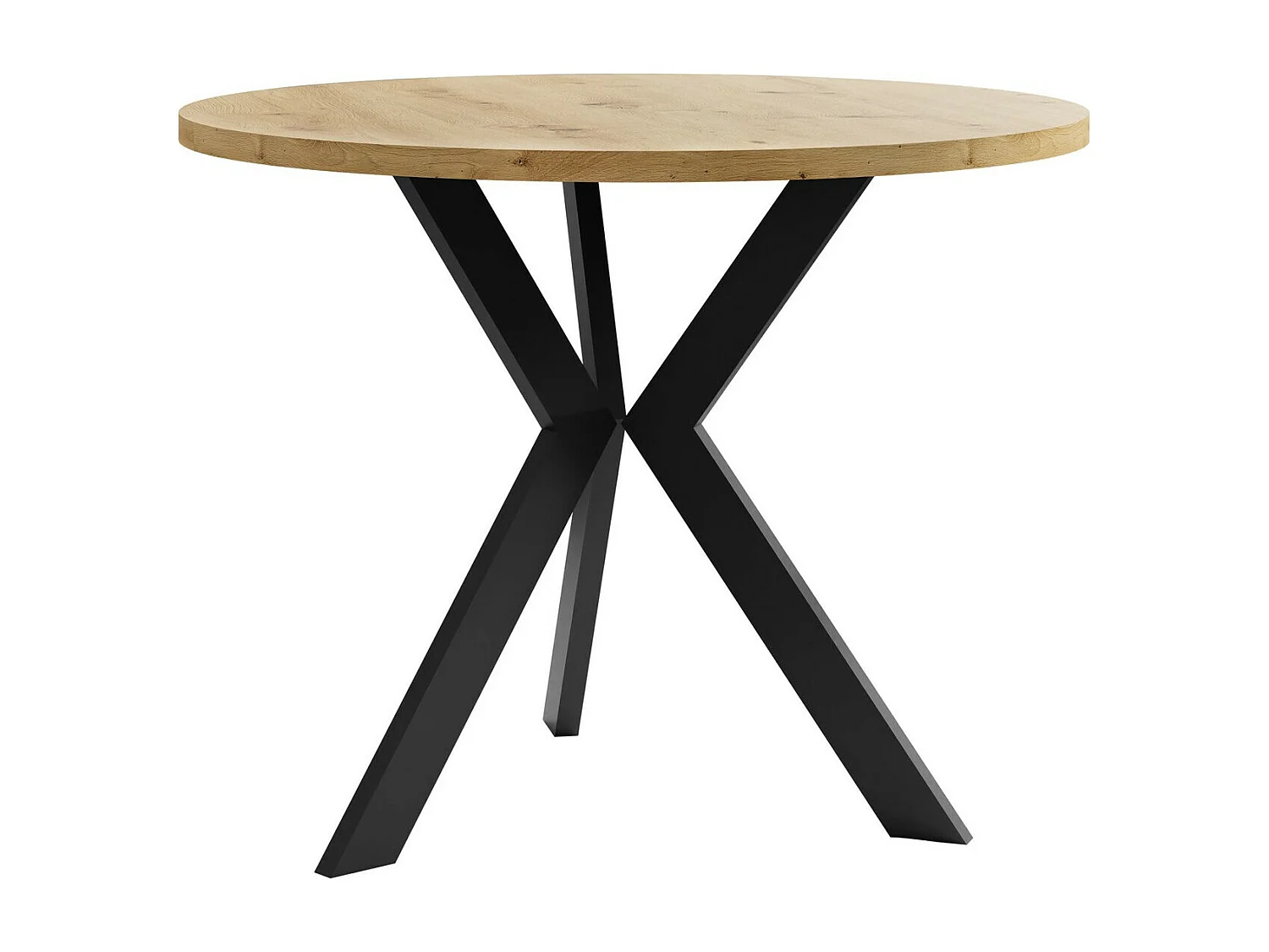 Table basse Dearborn 106, Noir|Chêne Artisan, 50cm, Diamètre: 67, Stratifié, Rond