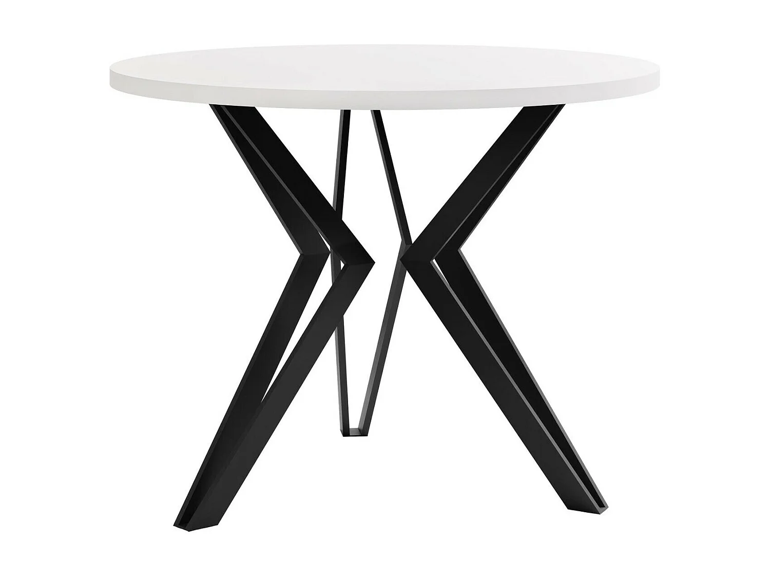 Table basse Dearborn 105, Noir|Blanc, 50cm, Diamètre: 65, Stratifié, Rond