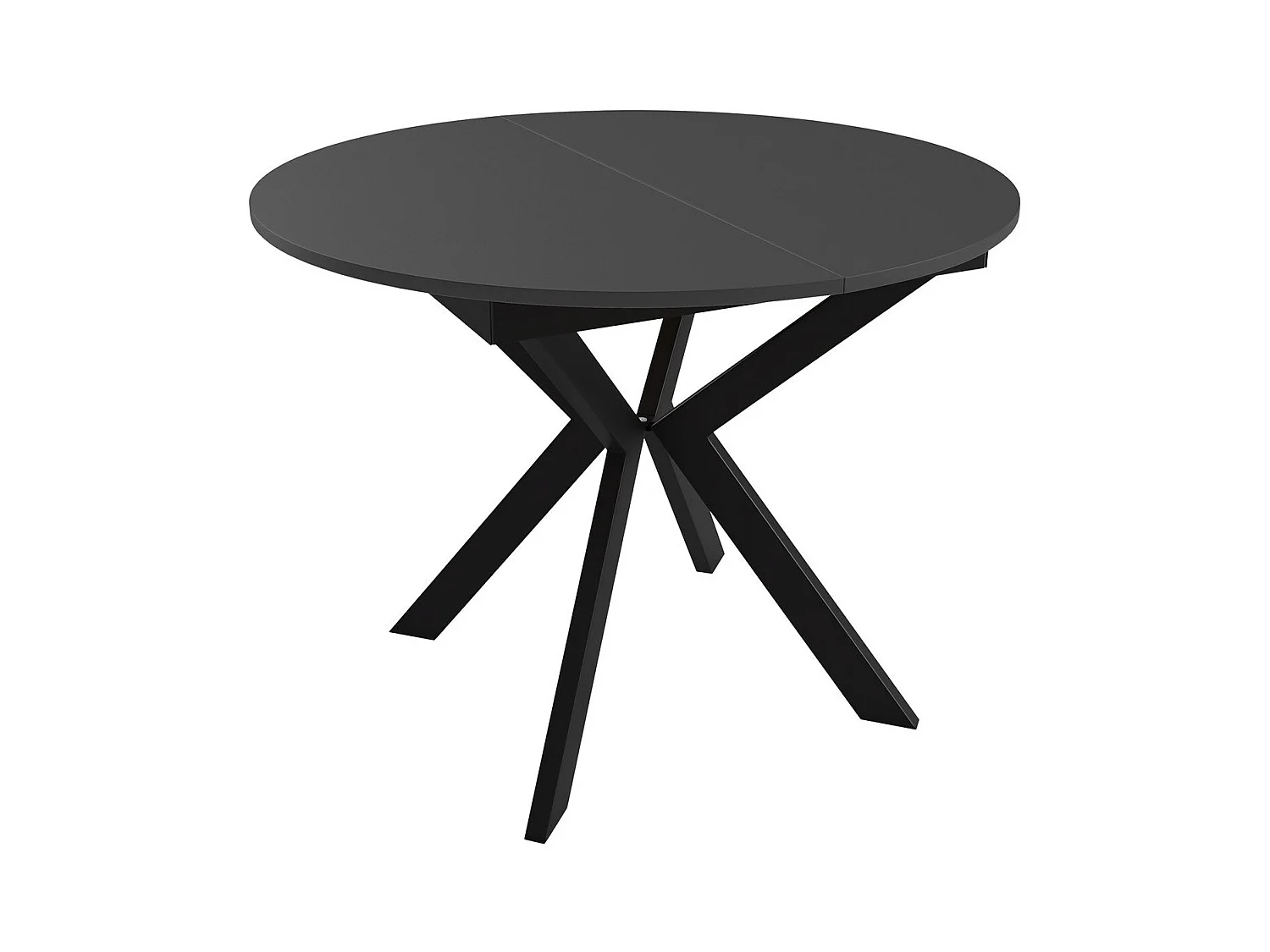 Table Oswego 112, Noir, 76cm, Allongement, Stratifié, Métal