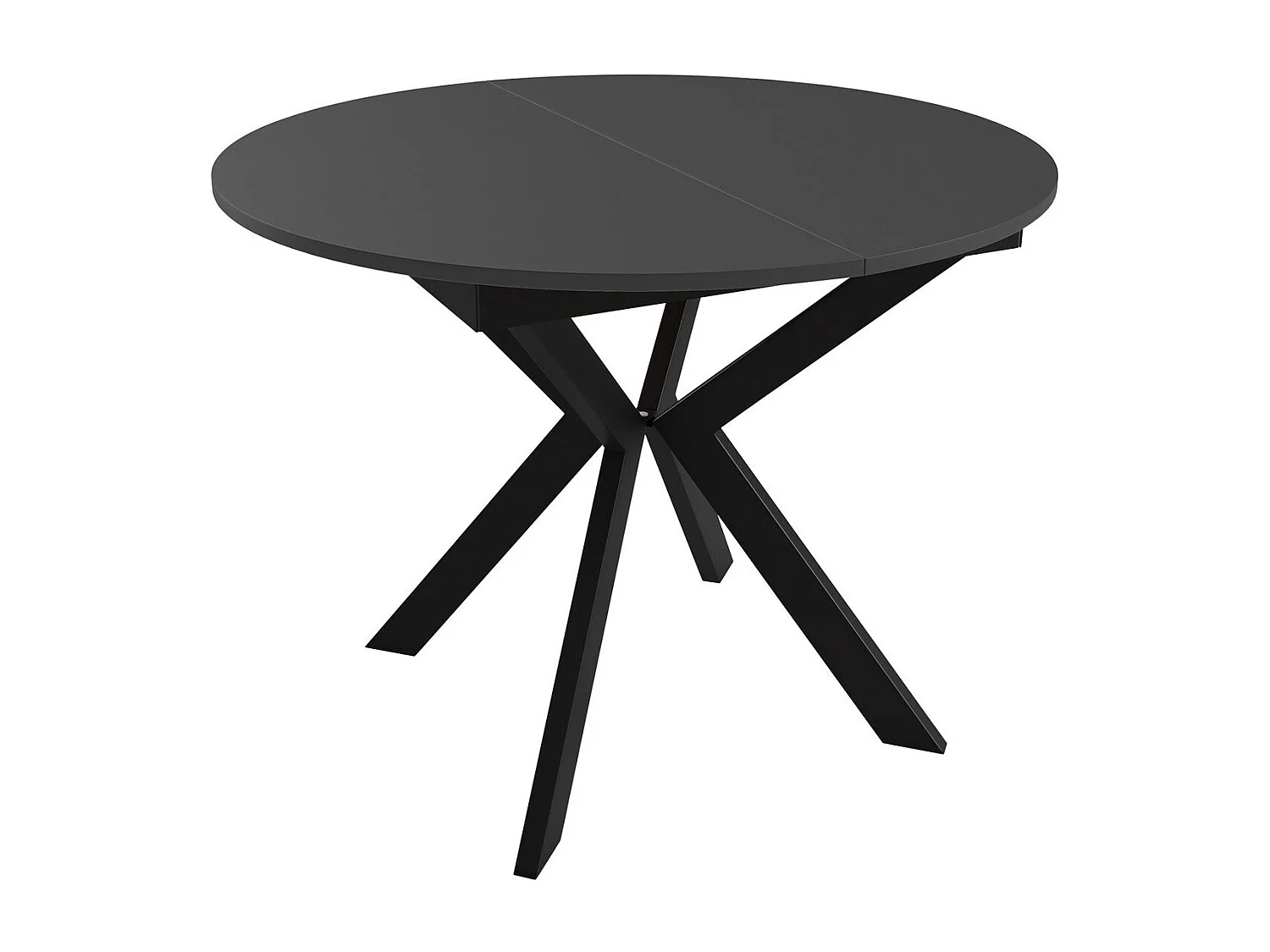 Table Oswego 112, Noir, 76cm, Disponible, Stratifié, Métal