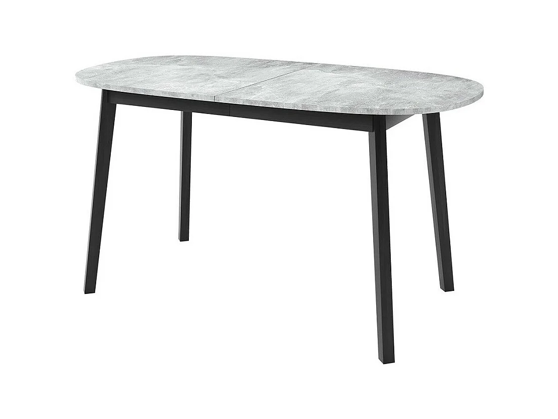 Table Edmond 114, Marbre gris|Noir, 77x80x150cm, Allongement, Stratifié, Bois