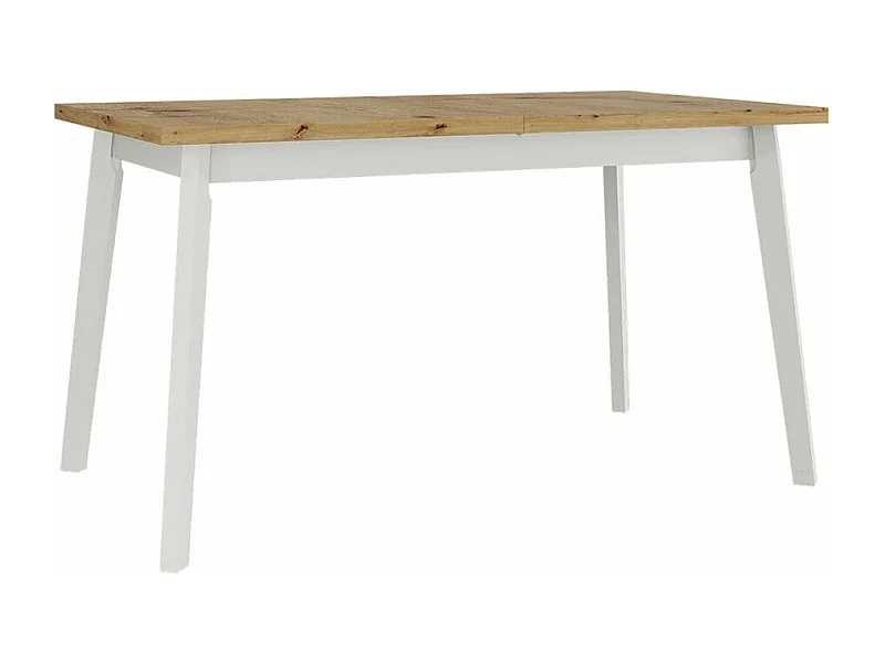Mesa Victorville 129, Roble Artisan|Blanco, 75x80x140cm, Alargamiento, Madera
