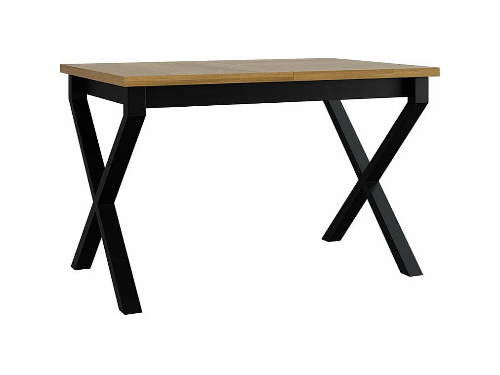 Table Victorville 300, Chêne petit-fils|Noir, 77x80x140cm, Allongement, Stratifié, Métal