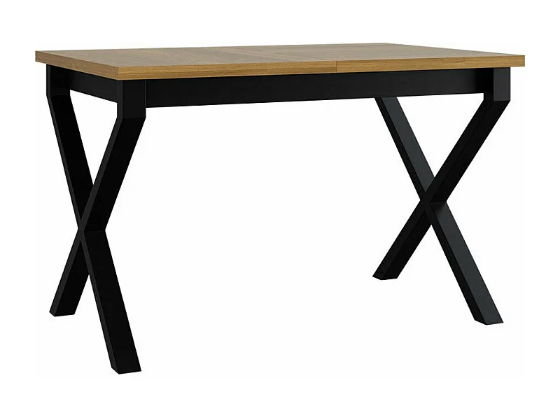 Mesa Victorville 300, Negro|Roble nieto, 77x80x140cm, Alargamiento, Aglomerado laminado