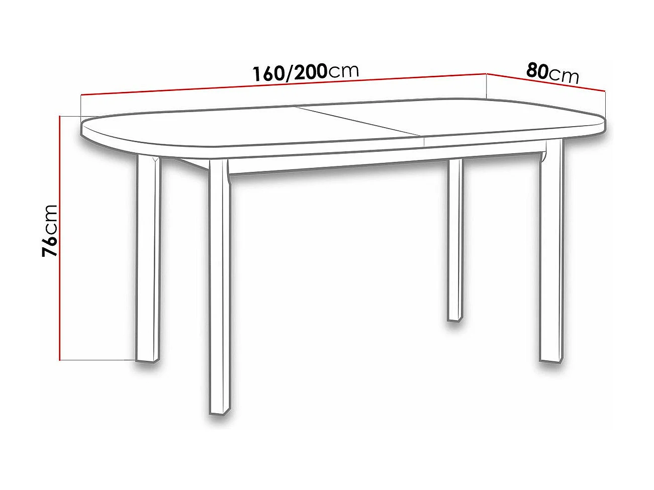 Table Victorville 182, Blanc, 76x80x160cm, Disponible, Stratifié, Bois