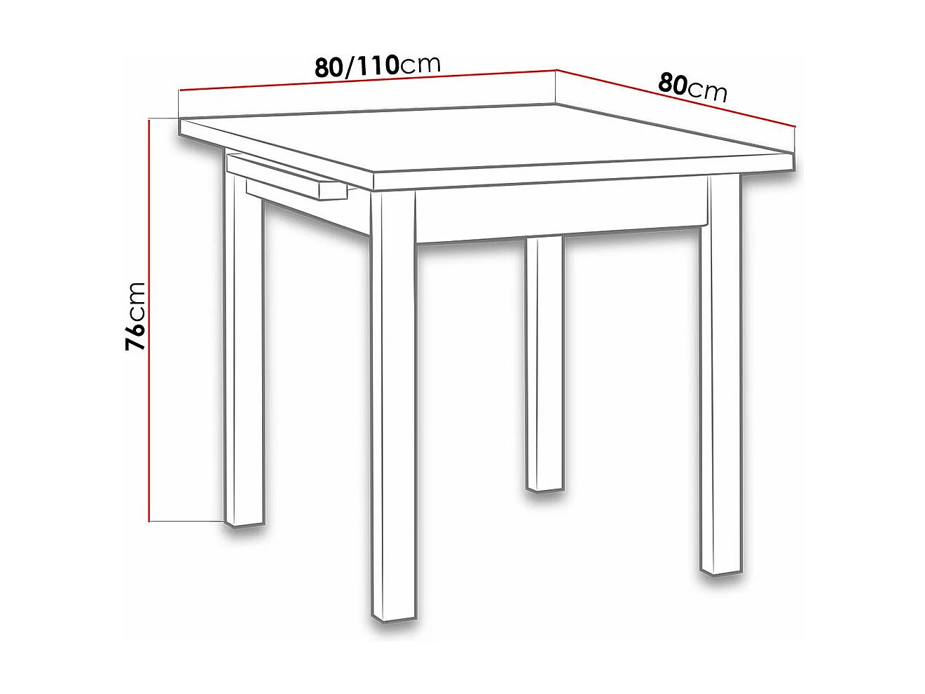 Table Victorville 109, Blanc, 76x80x80cm, Disponible, Stratifié, Bois