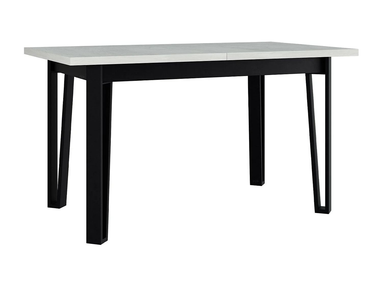 Table Victorville 354, Noir|Blanc, 79x80x140cm, Allongement, Stratifié, Métal