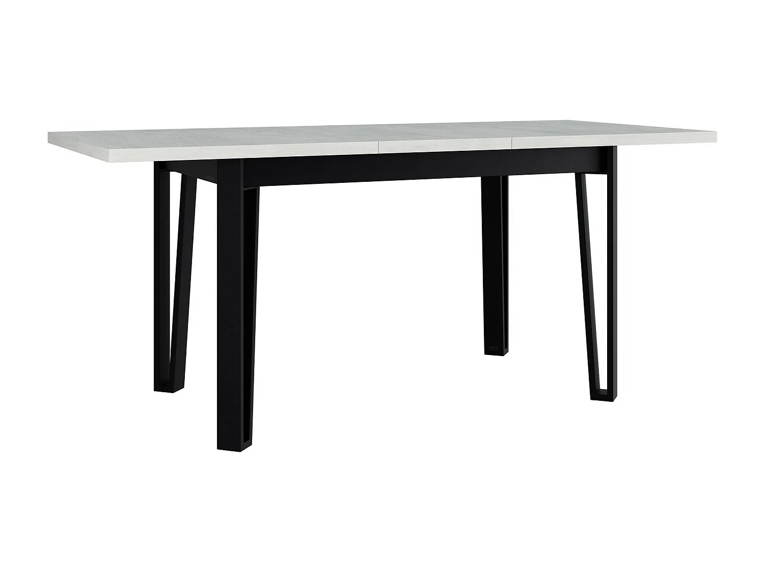 Table Victorville 354, Noir|Blanc, 79x80x140cm, Allongement, Stratifié, Métal