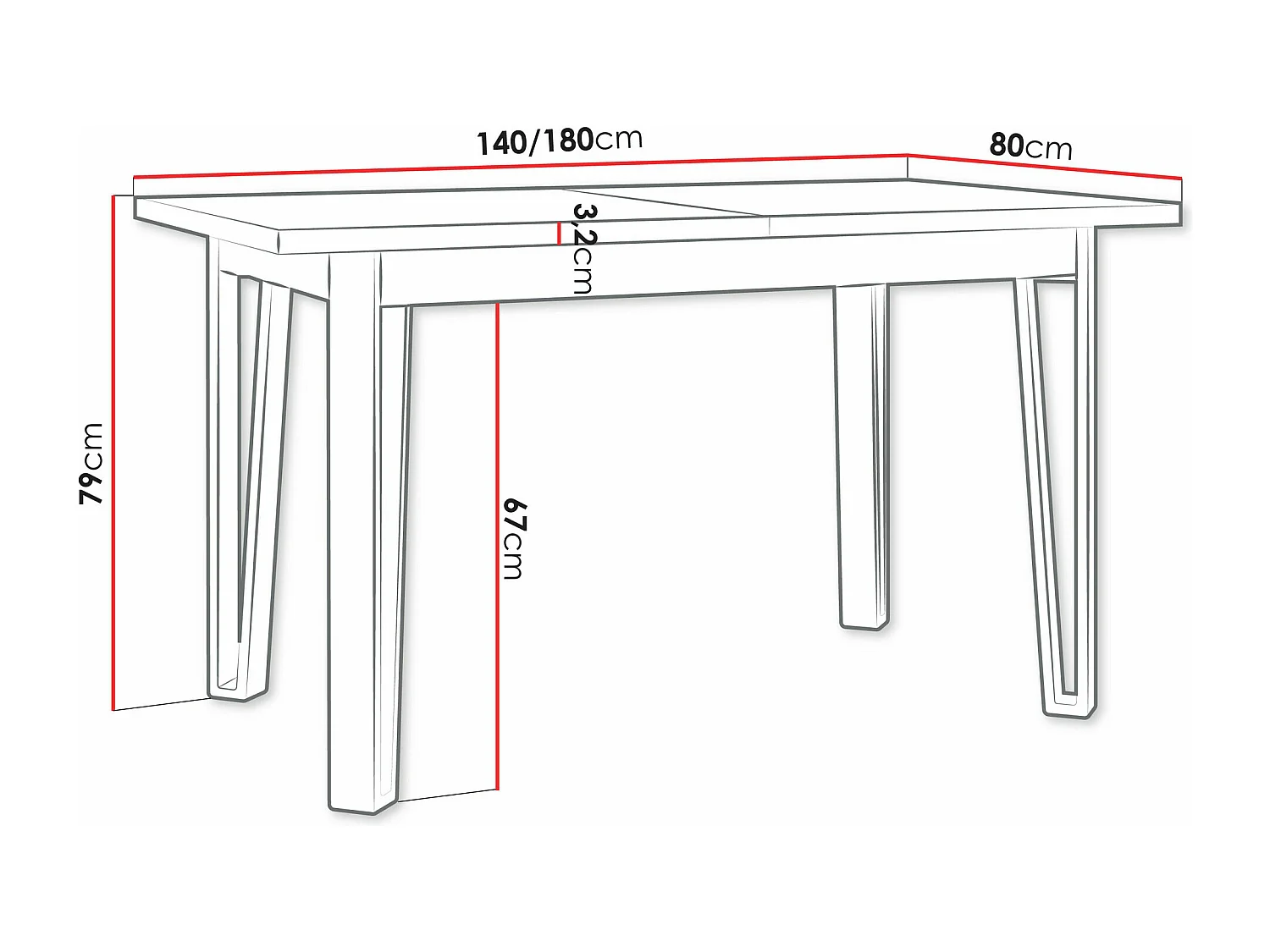 Table Victorville 354, Noir|Blanc, 79x80x140cm, Allongement, Stratifié, Métal