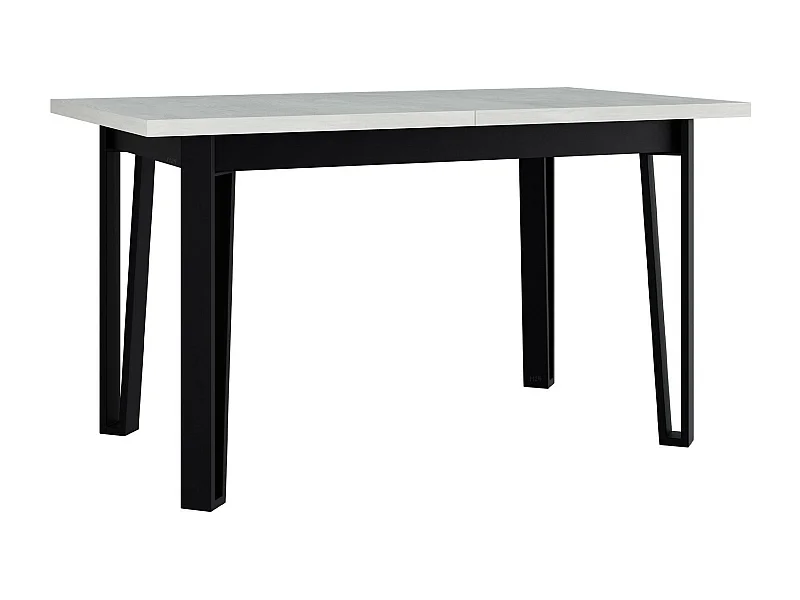Mesa Victorville 354, Negro|Blanco, 79x80x140cm, Alargamiento, Aglomerado laminado, Metal