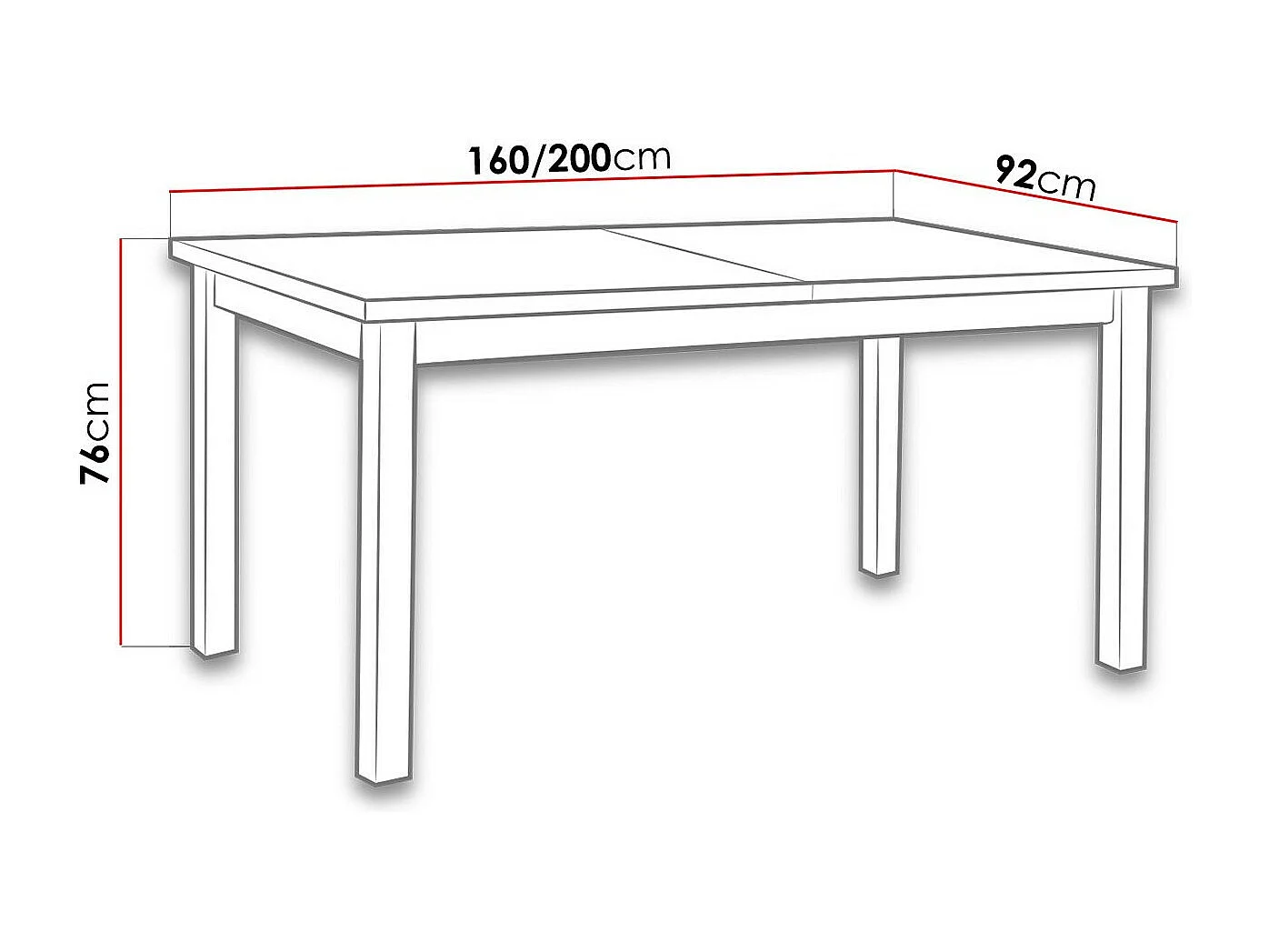 Table Victorville 106, Sonoma chêne, 76x92x160cm, Allongement, Stratifié, Bois