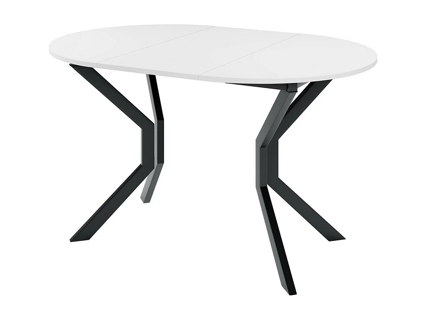Table Edmond 111, Noir|Blanc, 77cm, Disponible, Stratifié, Métal