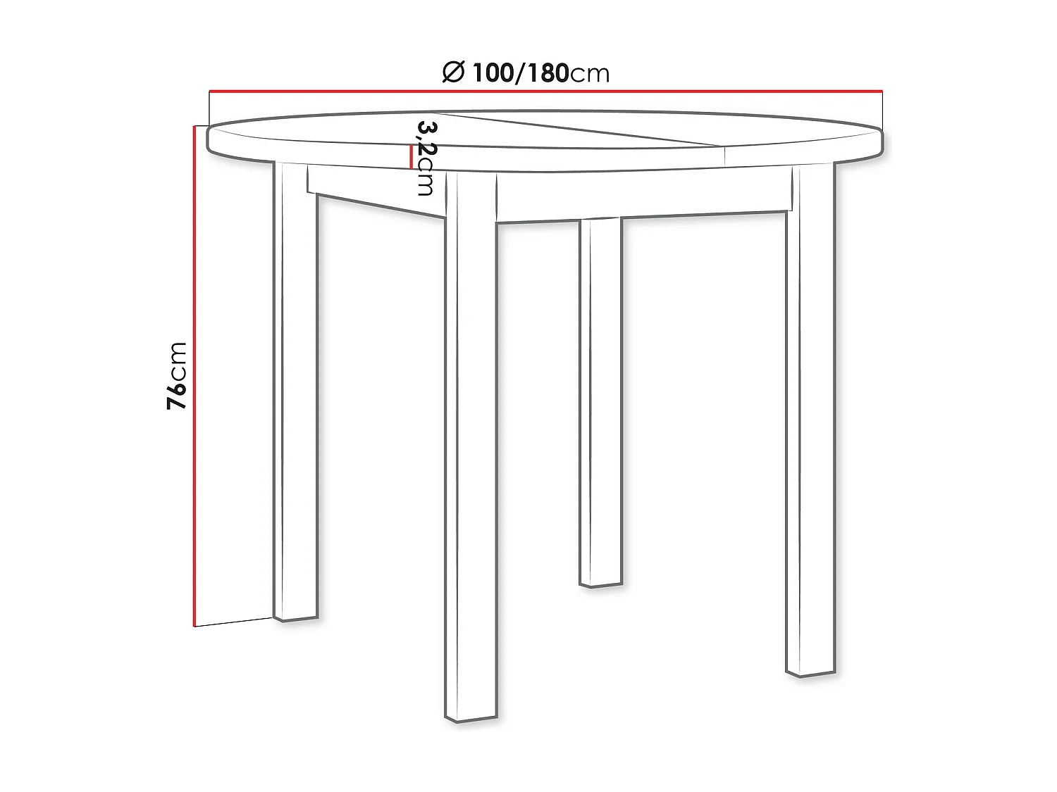 Mesa Victorville 357, Roble Sonoma, 76cm, Alargamiento, Aglomerado laminado, Madera