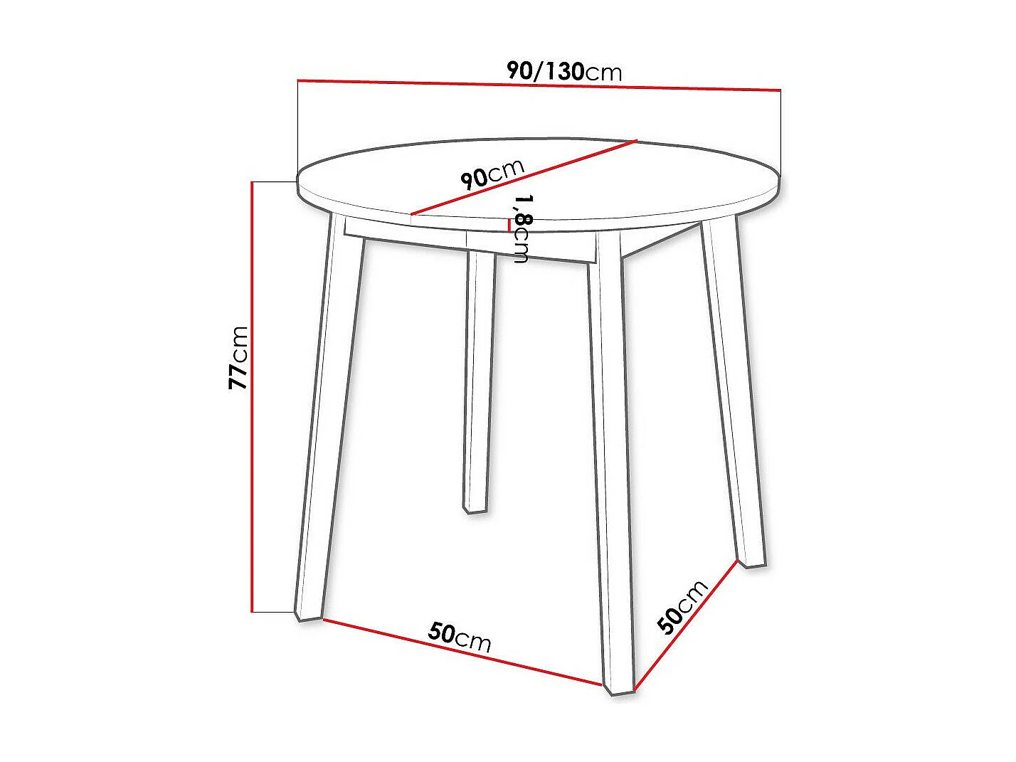 Mesa Edmond 112, Extensível, Placa de aglomerado laminado, Madeira
