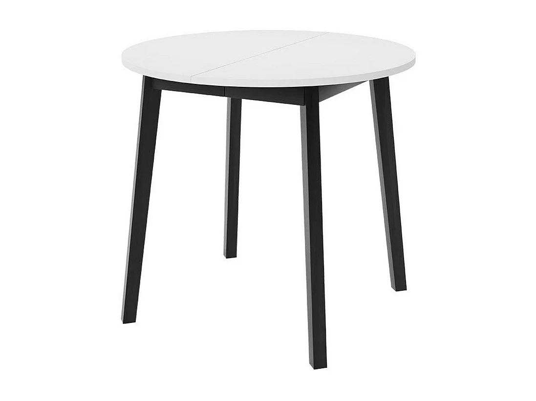 Mesa Edmond 112, Blanco|Negro, 77cm, Alargamiento, Aglomerado laminado, Madera