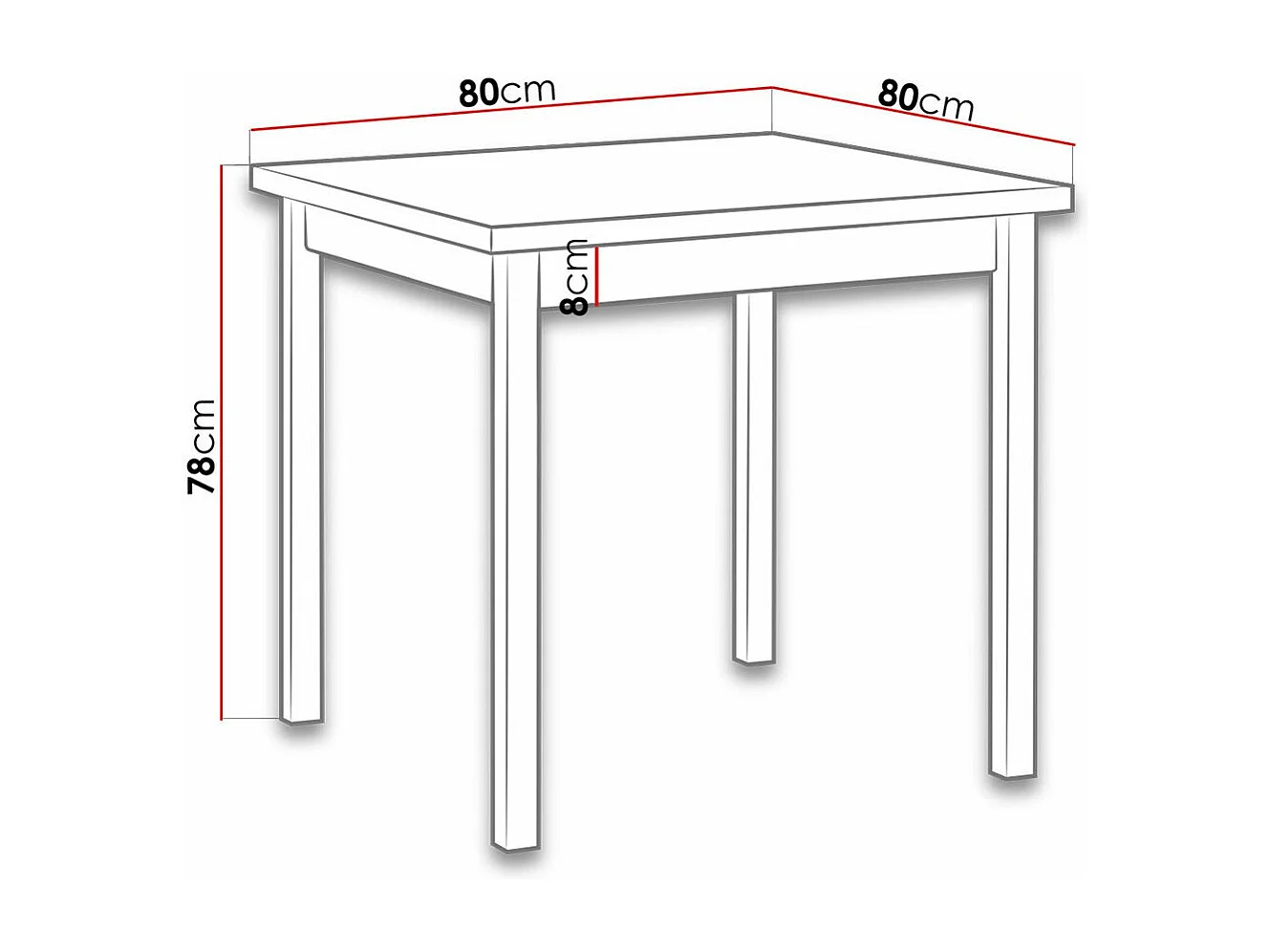 Mesa Victorville 110, Blanco, 78x80x80cm, Aglomerado laminado, Madera