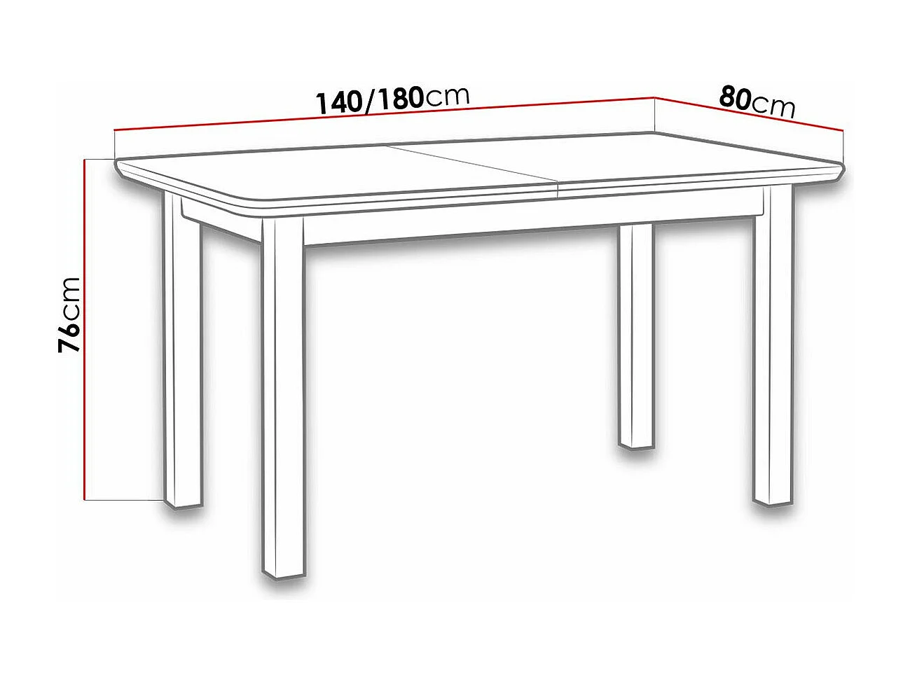 Table Victorville 103, Aulne, 76x80x140cm, Disponible, Placage de bois naturel, Bois