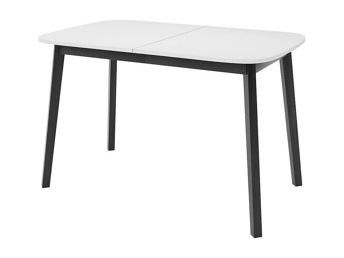 Mesa Edmond 110, Negro|Blanco, 77x80x130cm, Alargamiento, Aglomerado laminado, Madera