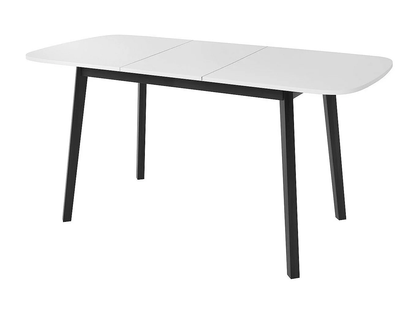 Mesa Edmond 110, Negro|Blanco, 77x80x130cm, Alargamiento, Aglomerado laminado, Madera