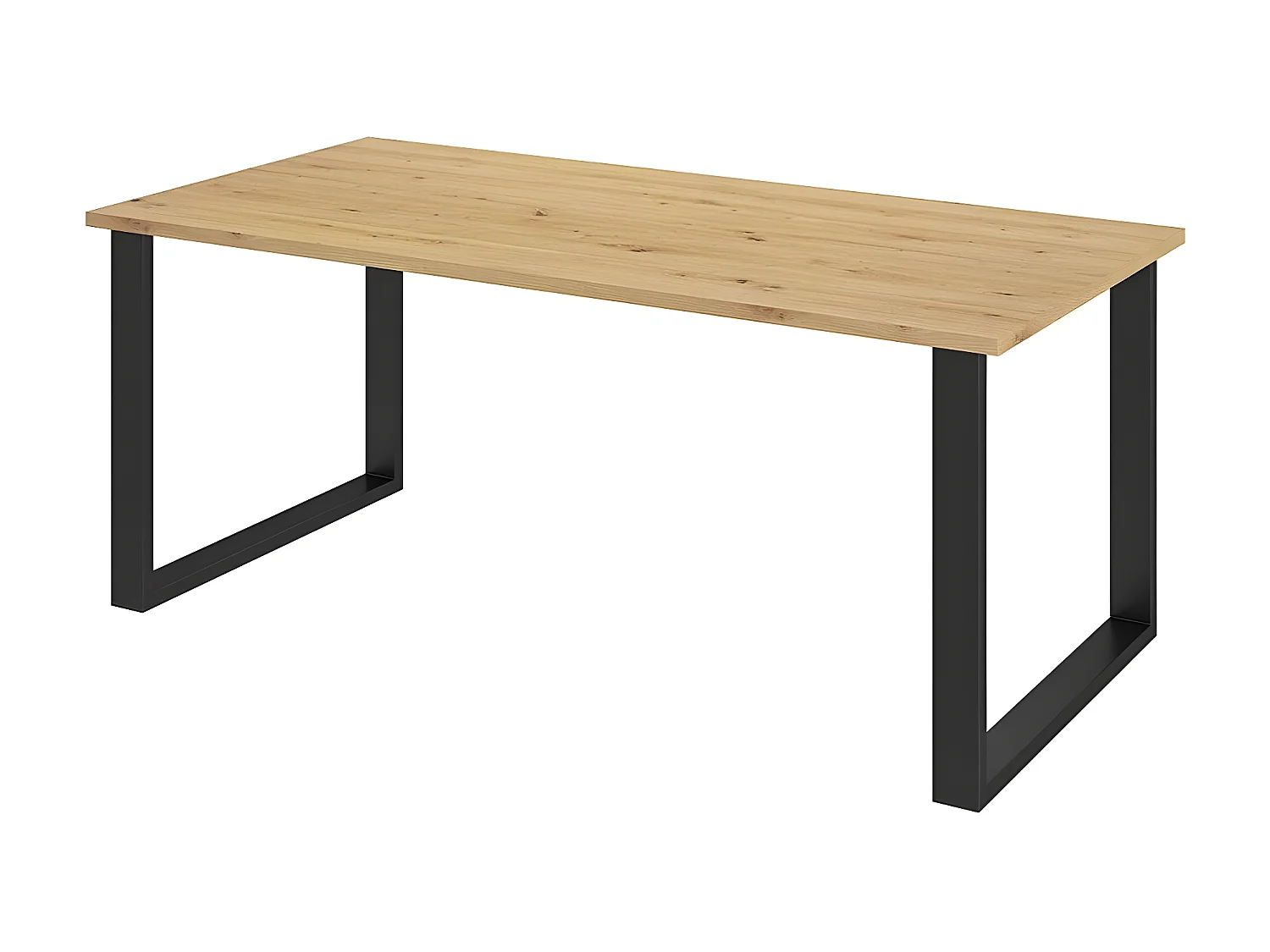 Table Tucson 139, Noir|Chêne Artisan, 75x90x185cm, Stratifié, Métal