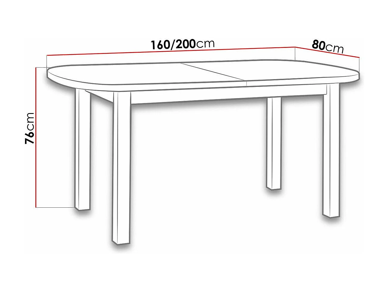 Table Victorville 121, Blanc, 76x80x160cm, Disponible, Stratifié, Bois