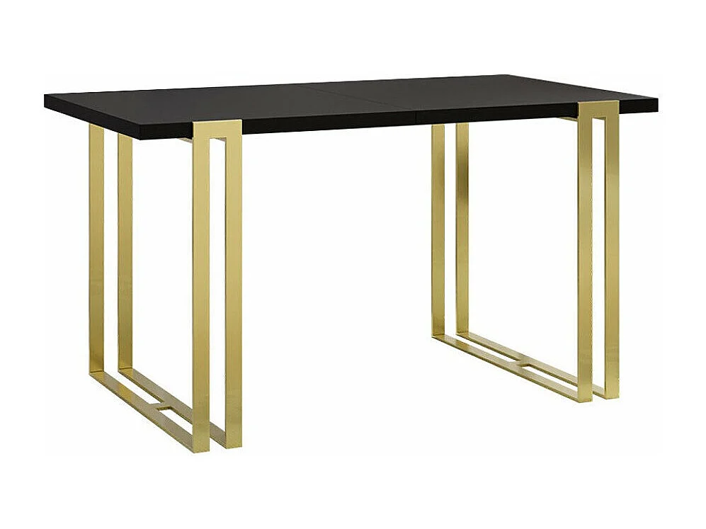 Mesa Comfivo 179, Dorado|Negro, 76x80x140cm, Alargamiento, Aglomerado laminado, Metal
