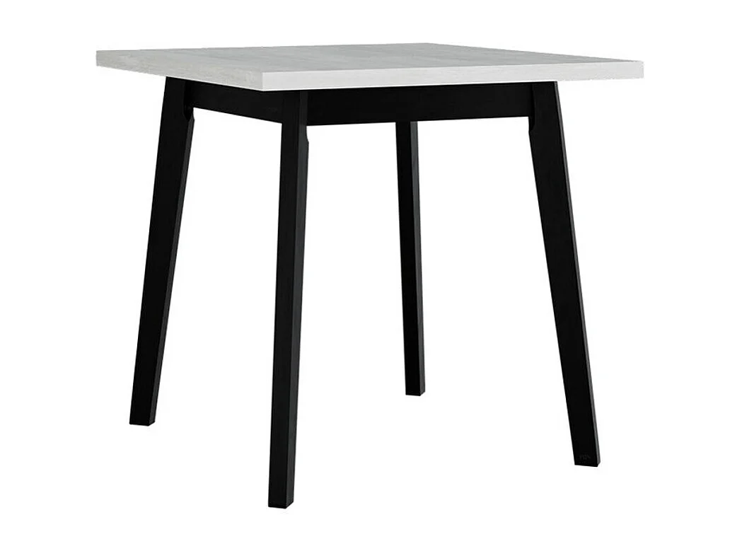 Table Victorville 127, Blanc|Noir, 75x80x80cm, Stratifié, Bois