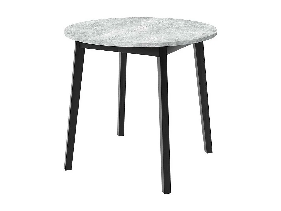 Mesa Edmond 112, Negro|Mármol gris, 77cm, Alargamiento, Aglomerado laminado, Madera