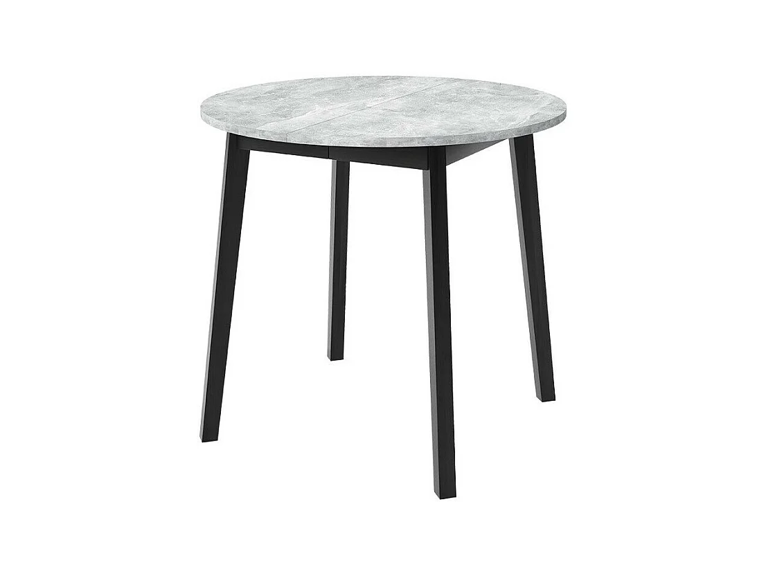Table Edmond 112, Marbre gris|Noir, 77cm, Allongement, Stratifié, Bois