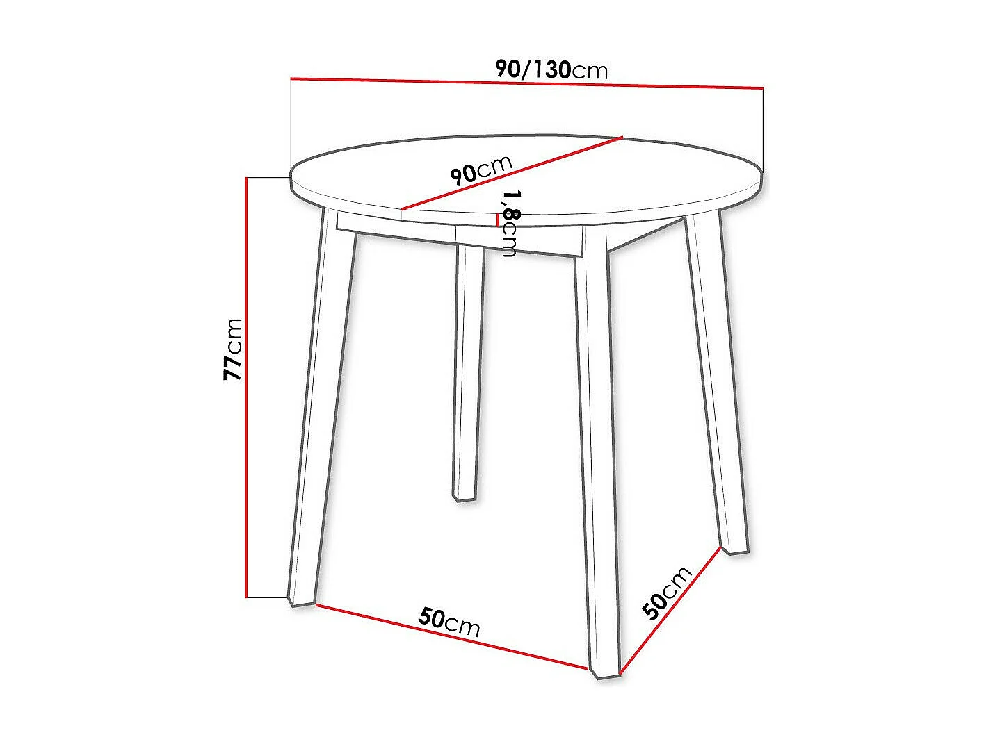 Table Edmond 112, Marbre gris|Noir, 77cm, Disponible, Stratifié, Bois