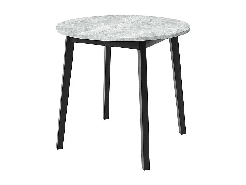 Table Edmond 112, Noir|Marbre gris, 77cm, Disponible, Stratifié, Bois