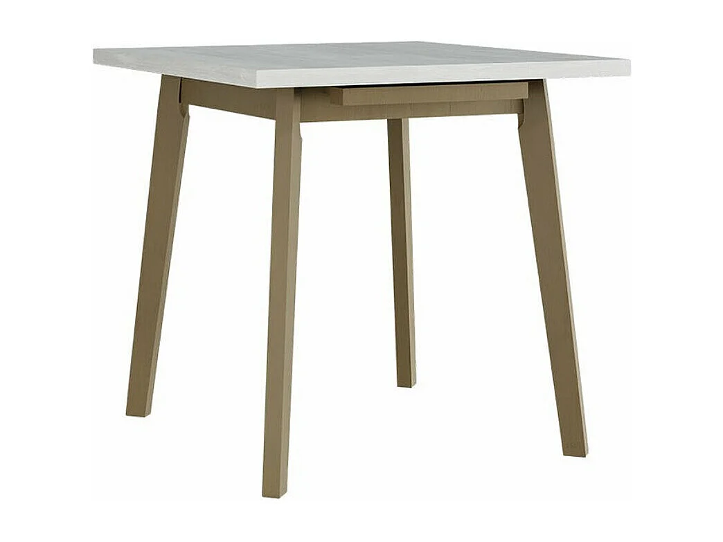 Table Victorville 183, Sonoma chêne|Blanc, 75x80x80cm, Allongement, Stratifié, Bois