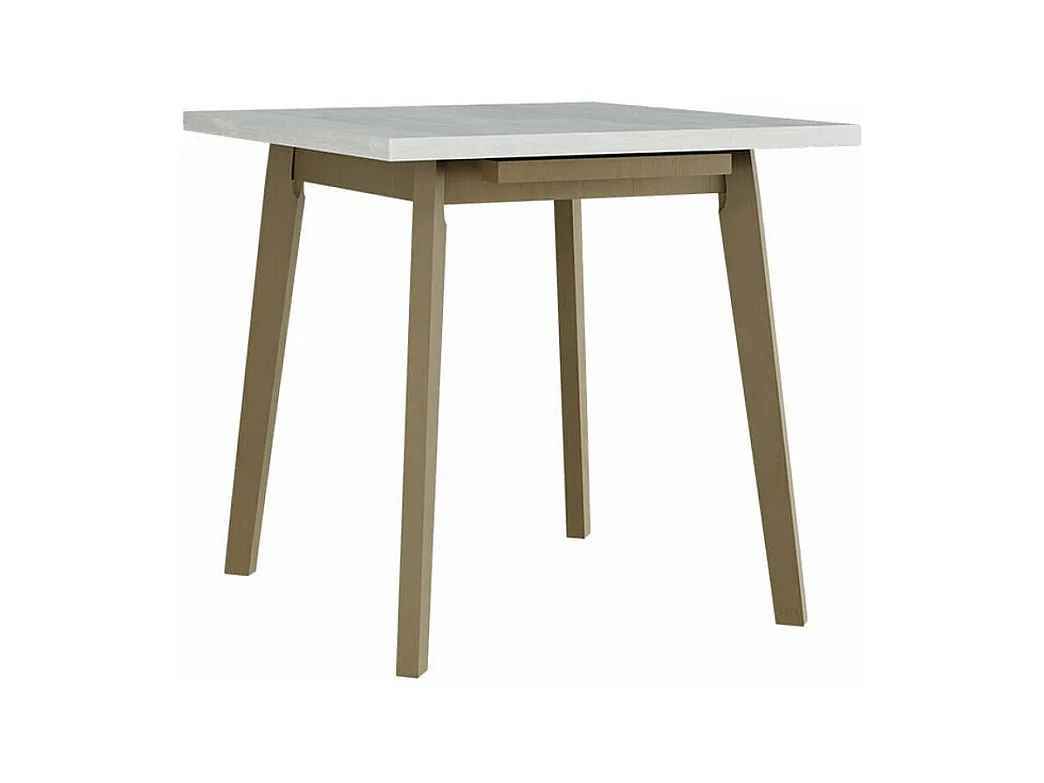 Table Victorville 183, Sonoma chêne|Blanc, 75x80x80cm, Allongement, Stratifié, Bois