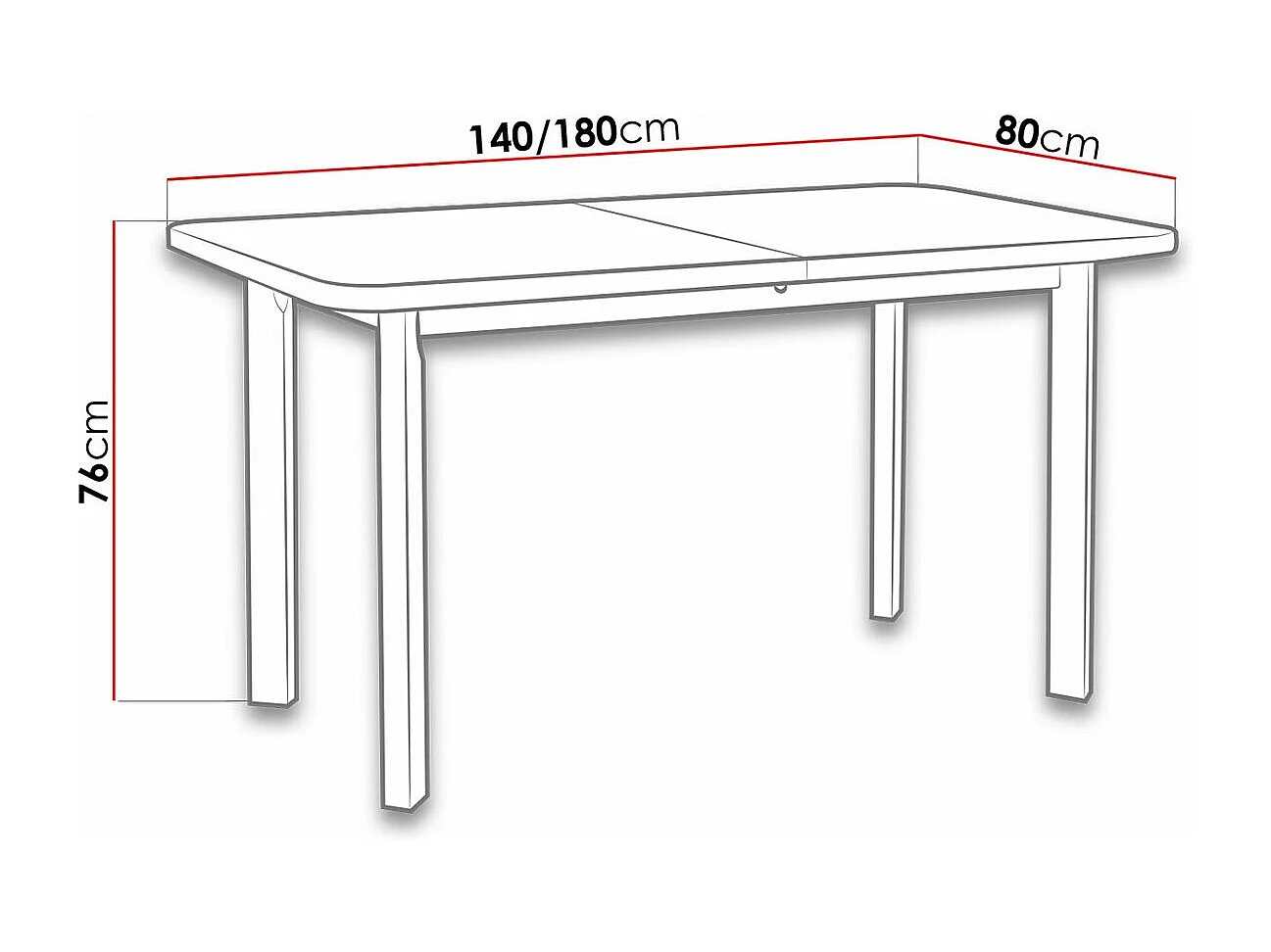 Table Victorville 133, Blanc, 76x80x140cm, Disponible, Stratifié, Bois
