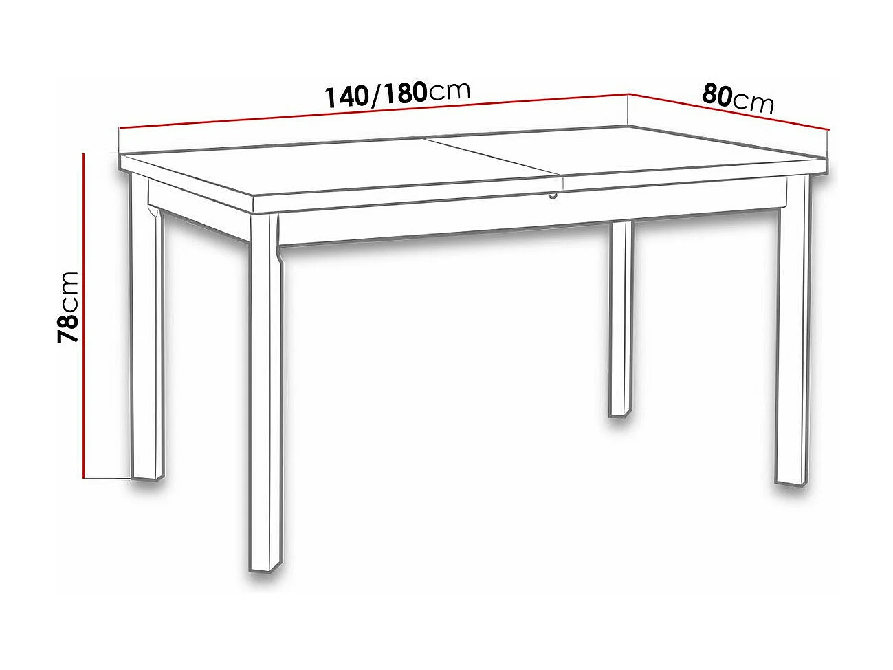 Table Victorville 132, Noix, 78x80x140cm, Allongement, Stratifié, Bois