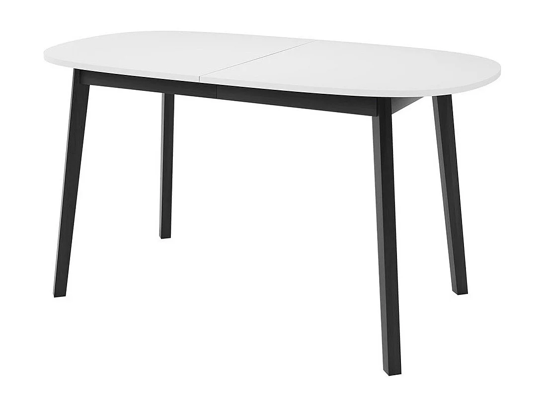Mesa Edmond 114, Negro|Blanco, 77x80x150cm, Alargamiento, Aglomerado laminado, Madera
