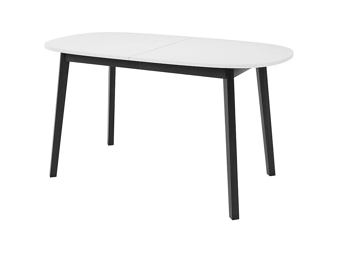 Table Edmond 114, Noir|Blanc, 77x80x150cm, Allongement, Stratifié, Bois