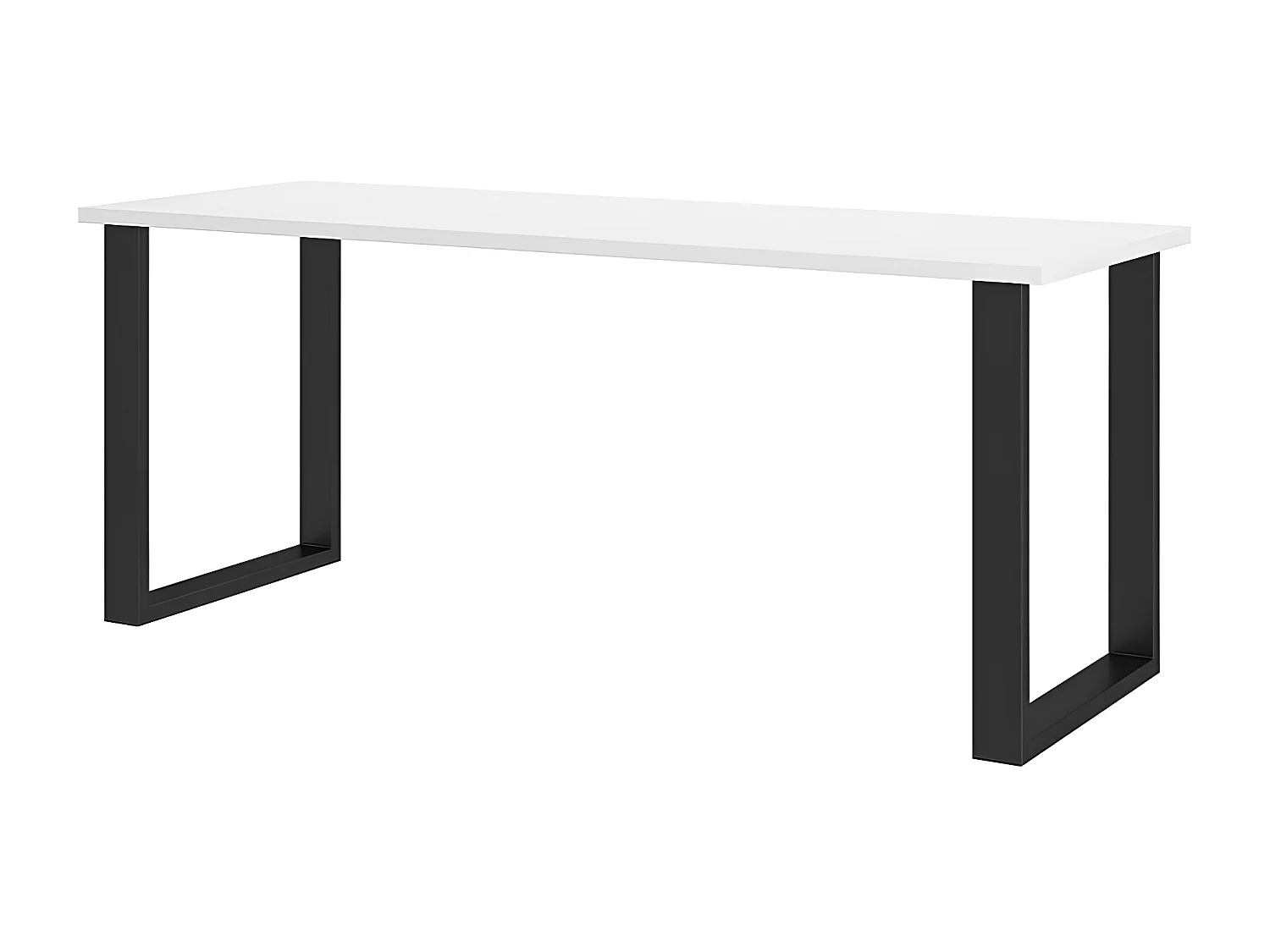 Table Tucson 138, Blanc|Noir, 75x67x185cm, Stratifié, Métal