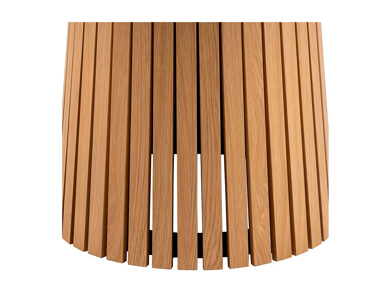 Christo table à manger Ø120 cm plaqué chêne.