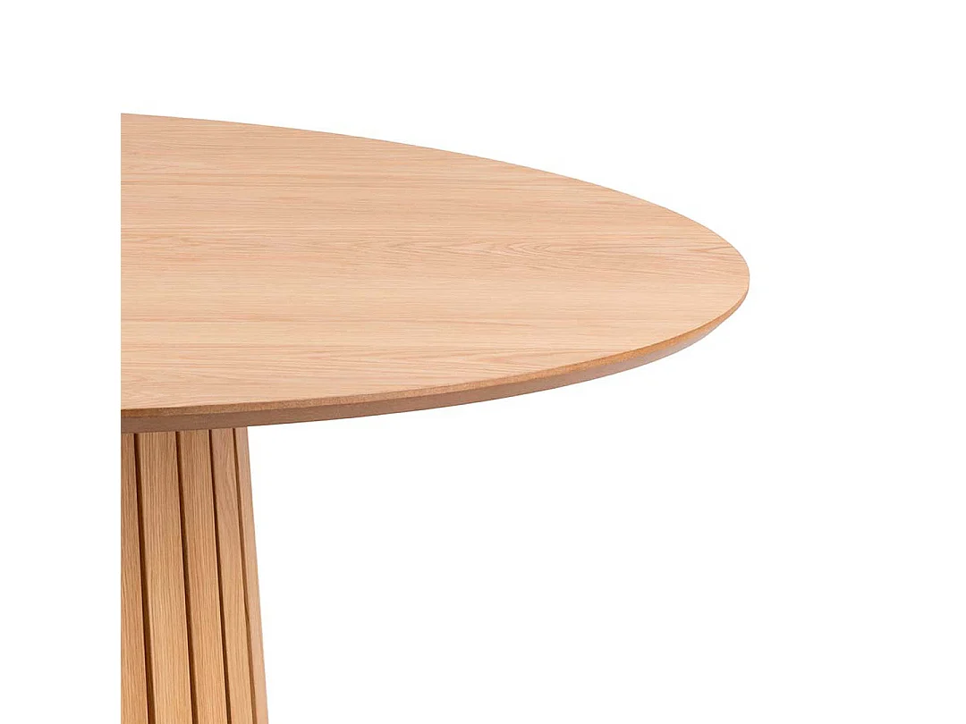 Christo table à manger Ø120 cm plaqué chêne.