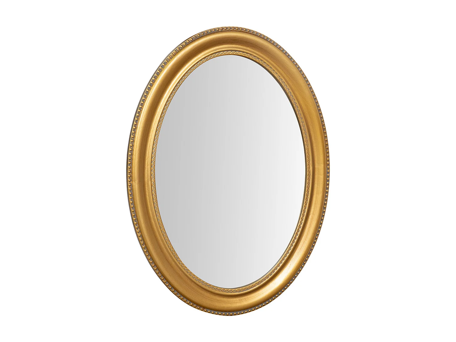 BISCOTTINI Specchio da Parete in Legno - Specchio da Appendere Finitura Oro Antico - Specchio per Soggiorno e Camera da Letto - 52x4x64