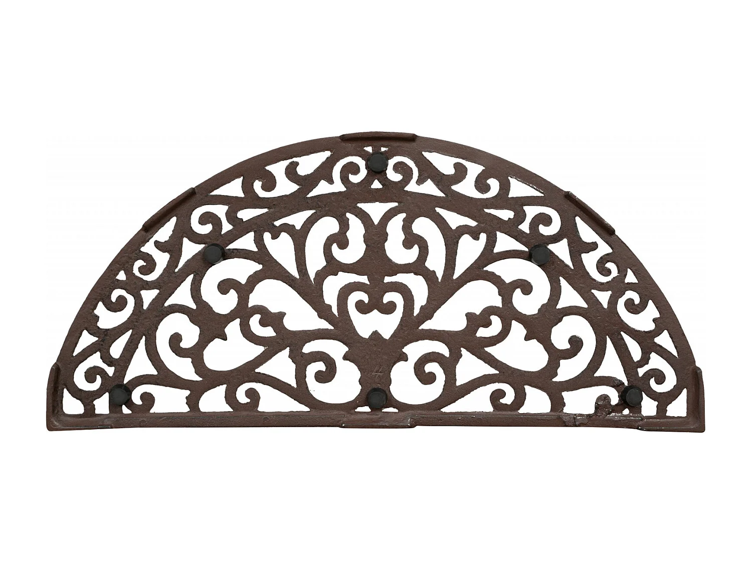 Paillasson demi-lune en fonte avec finition antique L68.5xPR32xH1.5cm - Paillasson d'extérieur