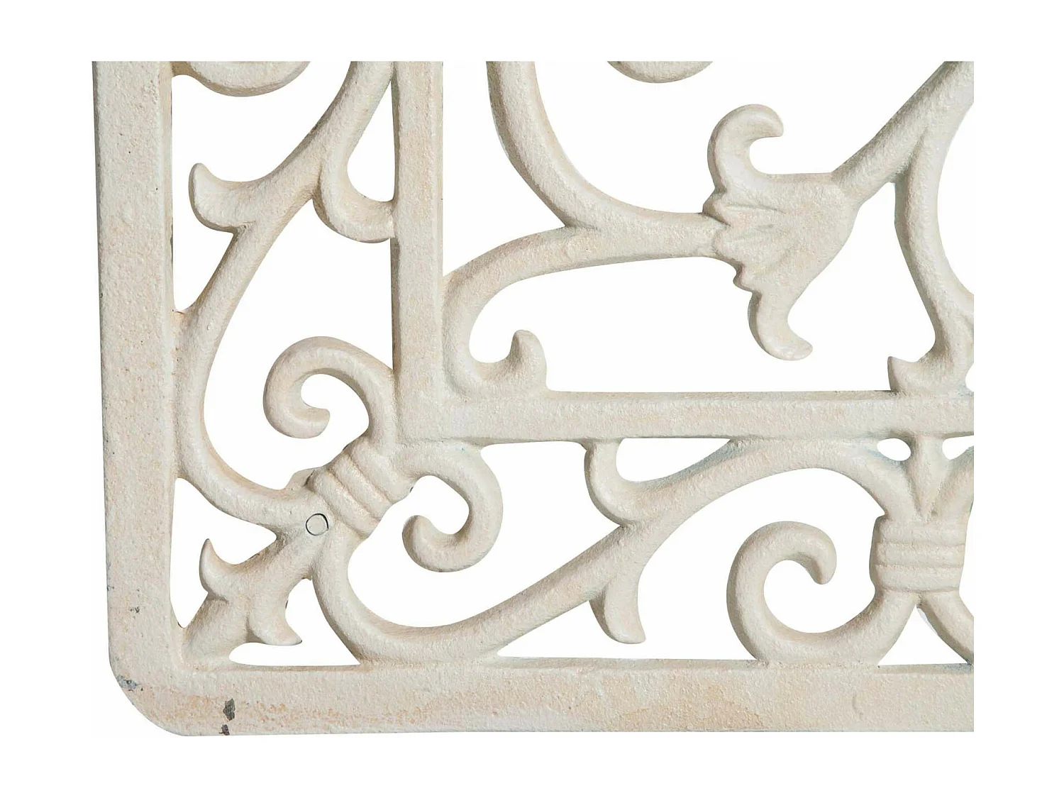 Paillasson rectangulaire en fonte avec finition antique blanche L68.5xPR32xH1.5 cm - Paillasson d'extérieur