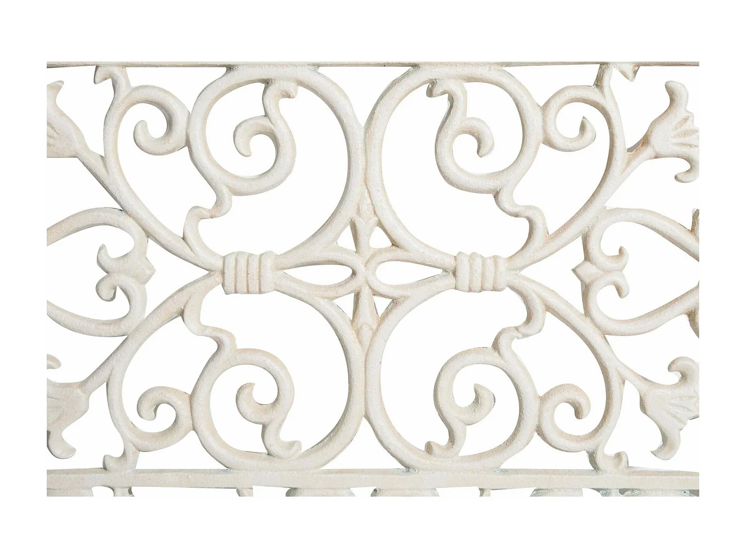Paillasson rectangulaire en fonte avec finition antique blanche L68.5xPR32xH1.5 cm - Paillasson d'extérieur
