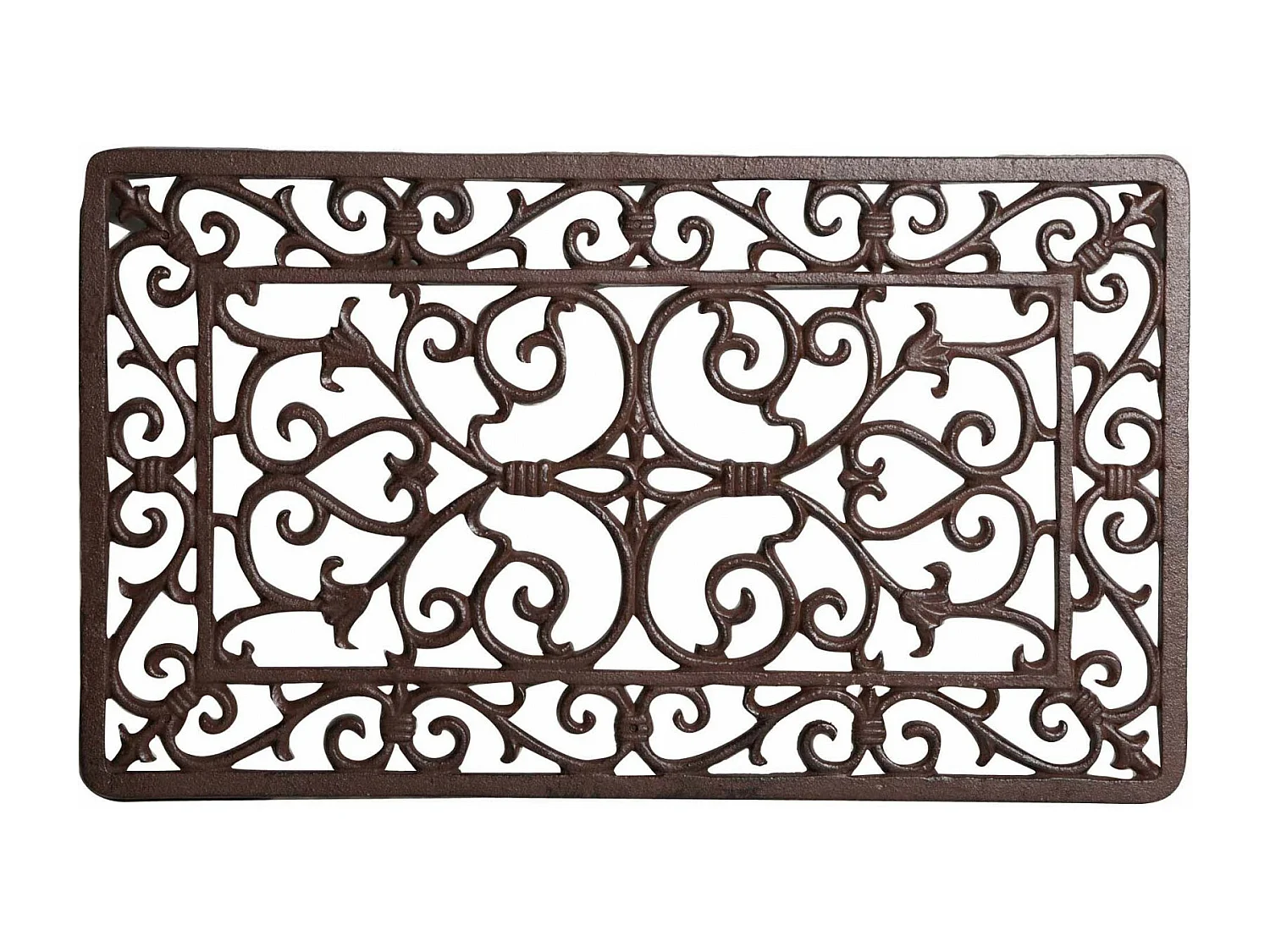 Paillasson rectangulaire en fonte avec finition antique L68.5xPR32xH1.5 cm - Paillasson d'extérieur