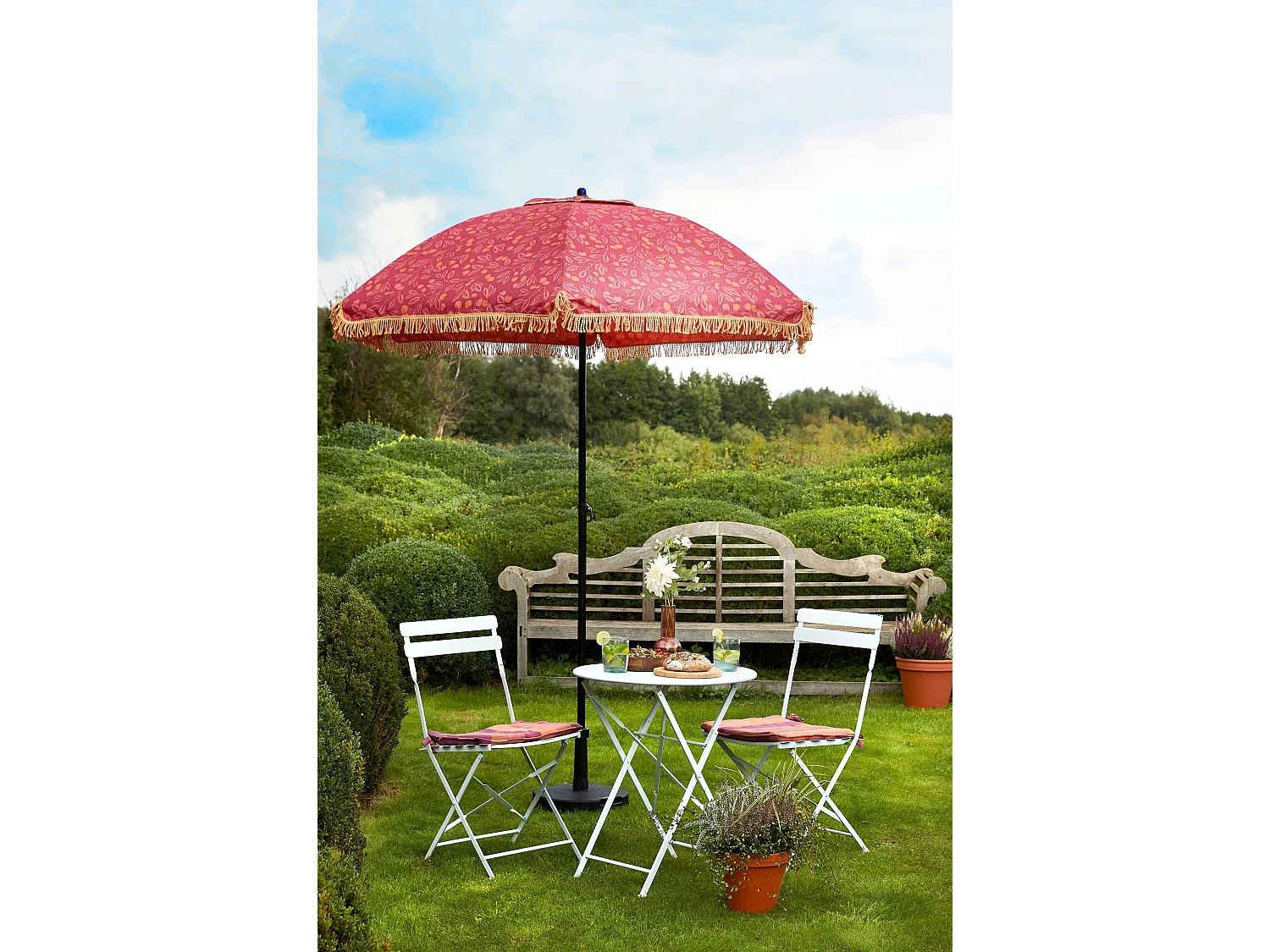 Sonnenschirm aus Polyester - 238 x Ø220 - Rosa -