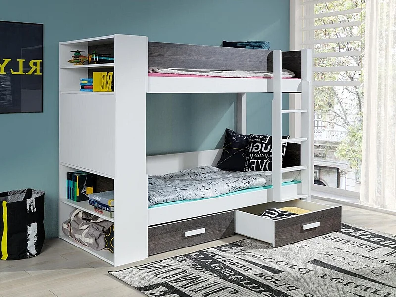 Beliche Henderson 142, De dois andares, Cinzento, Estrados de cama