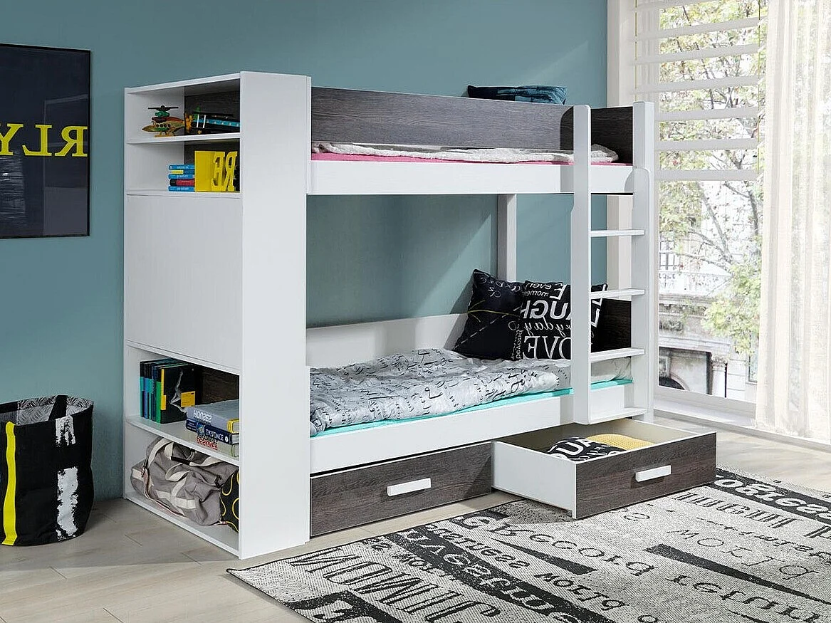 Beliche Henderson 142, De dois andares, Cinzento, Estrados de cama