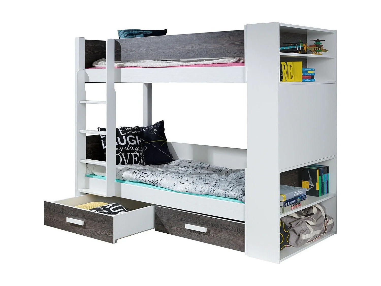 Beliche Henderson 142, De dois andares, Cinzento, Estrados de cama